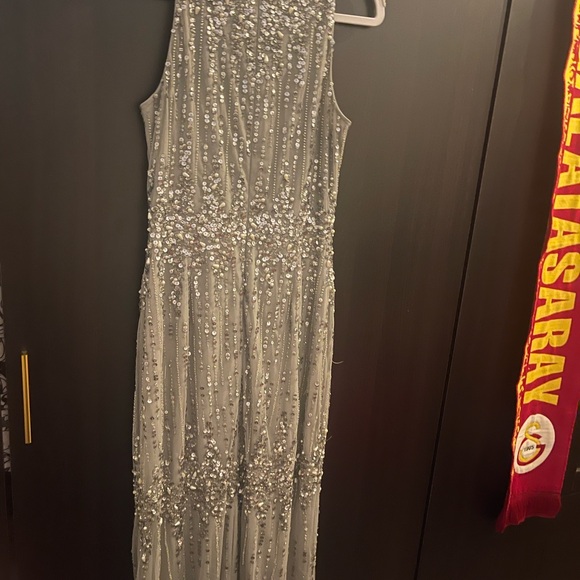Adrianna Papell beaded gray gown - Picture 4 of 5